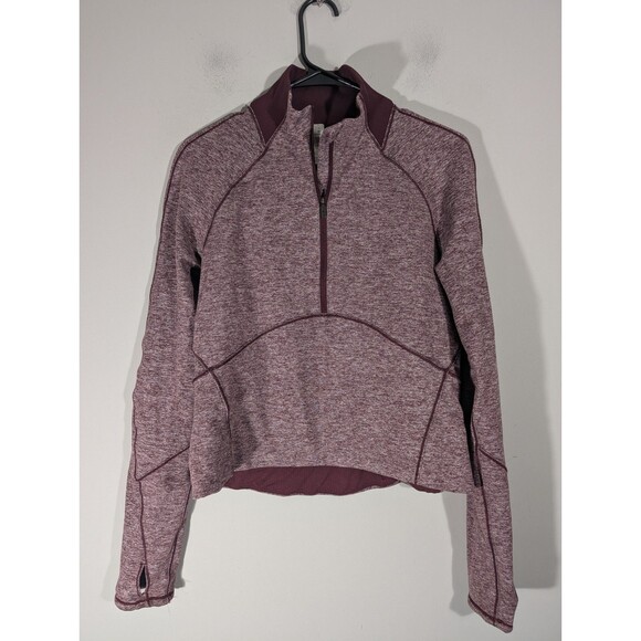 Lululemon Womens Maroon Always Alert 1/2 Zip Pullover Sz 8 Running Workout Gym - Picture 1 of 10